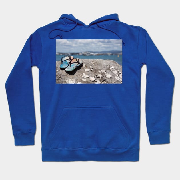 jandals at the beach Hoodie by sma1050